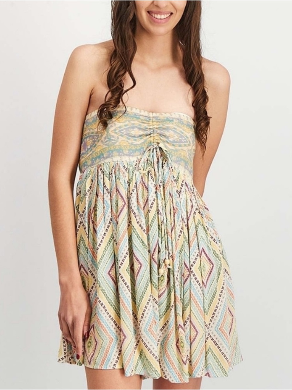 Free people Elowen tube sleeveless printed boho flowy short romper